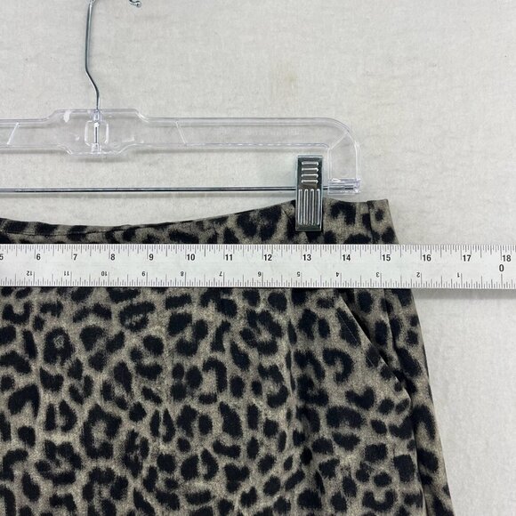 Cabi Skirt Women 6 Gray Black Leopard Print Stretch Ponte Straight & Pencil Mini - Picture 3 of 7
